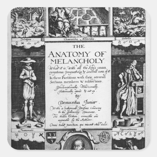 Sticker Carré L'anatomie de la mélancolie (Devant)