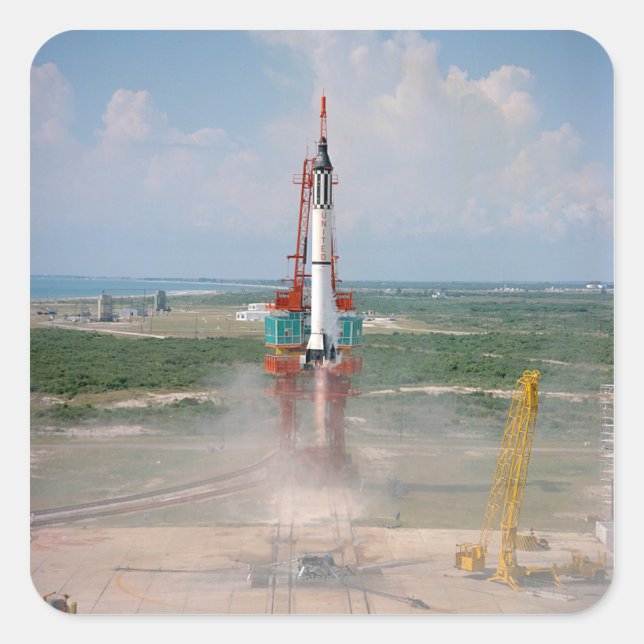 Sticker Carré Lancement de la photo Freedom 7 (Devant)