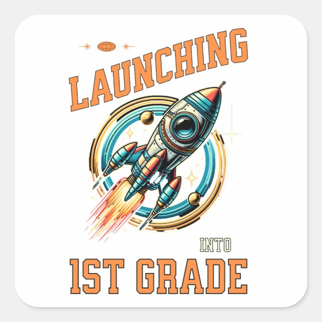 Sticker Carré Lancement en 1re année - Retour à l'école  (Devant)