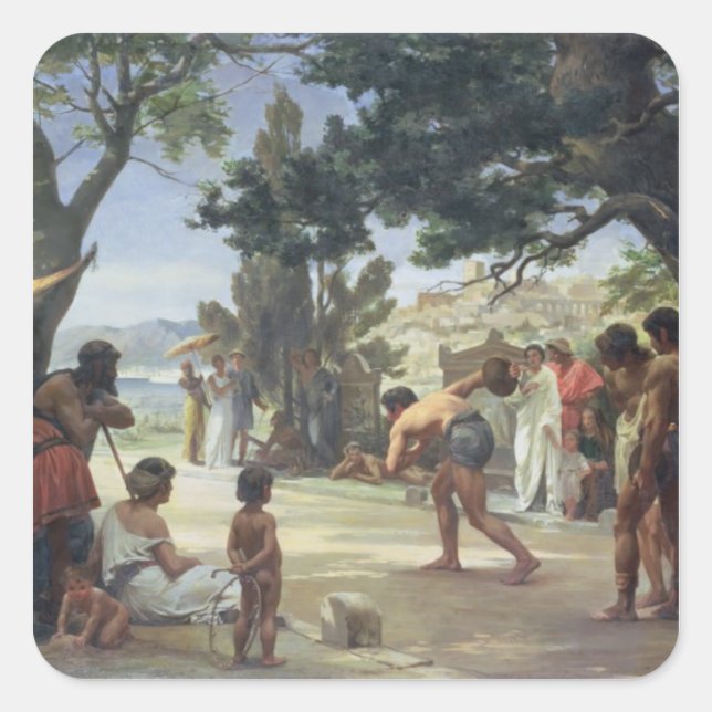 Sticker Carré Lancer le Disque, 1875 (Devant)