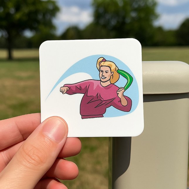 Sticker Carré Lancer un boomerang (Créateur téléchargé)