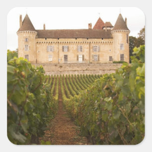 Sticker Carré L'ancien château médiéval de Rully sur la Côte