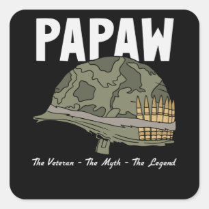 Sticker Carré L'ancien combattant Le mythe La légende - Papaw