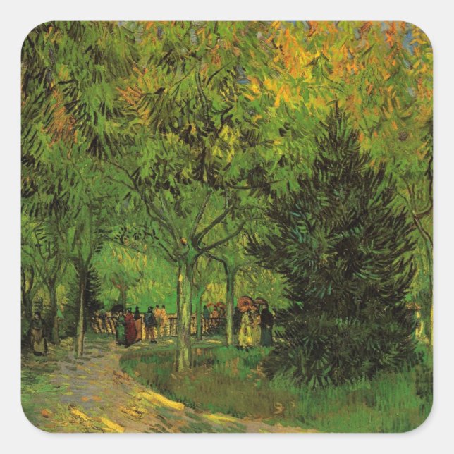 Sticker Carré Lane in Public Garden, Arles par Vincent van Gogh (Devant)