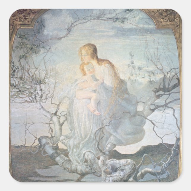 Sticker Carré L'ange de vie, 1894 (Devant)