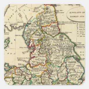 Sticker Carré L'Angleterre, Pays de Galles romain, moderne