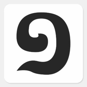 Sticker Carré Langue cambodgienne de Khmer du numéro 1/un/១