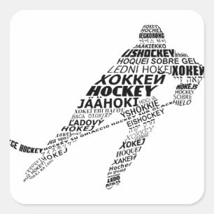 Sticker Carré Langues de hockey sur glace