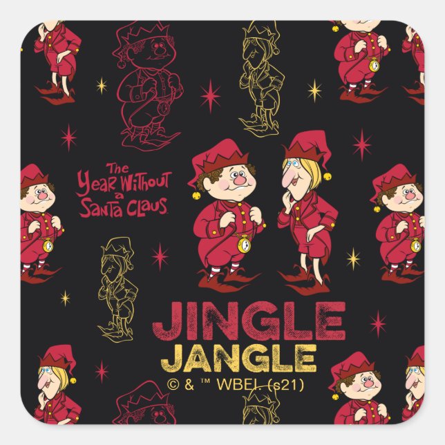 Sticker Carré L'ANNÉE SANS SANTA CLAUS™ | Motif Elf (Devant)