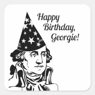 Sticker Carré L'anniversaire de George Washington