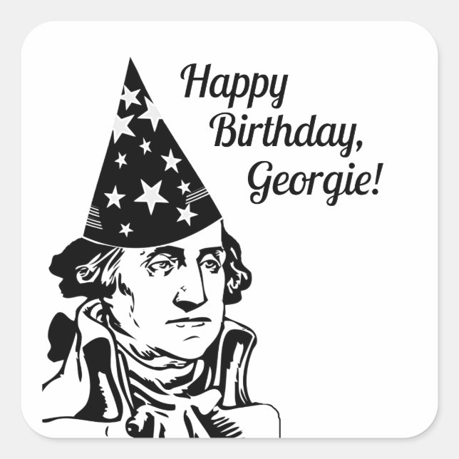 Sticker Carré L'anniversaire de George Washington (Devant)