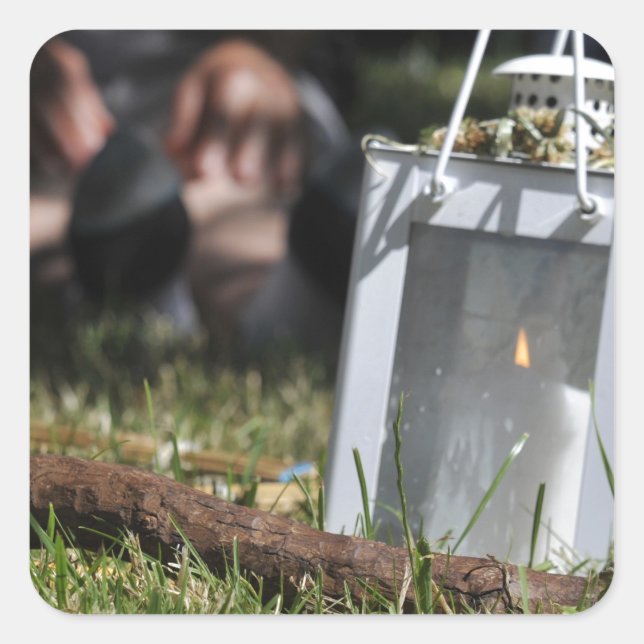 Sticker Carré Lanterne lumineuse (Devant)