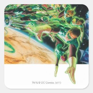 Sticker Carré Lanternes de Gren volant dans l'espace