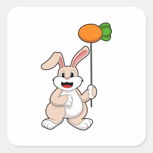 Sticker Carré Lapin avec carotte comme ballon.PNG (Devant)