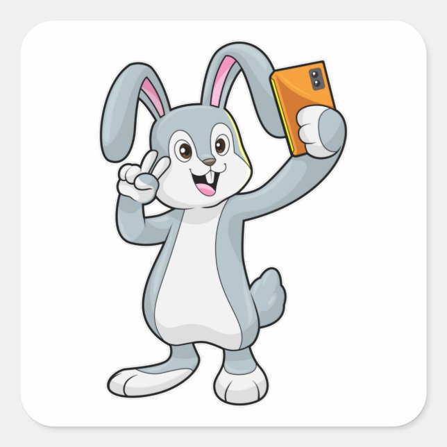 Sticker Carré Lapin avec mobile (Devant)