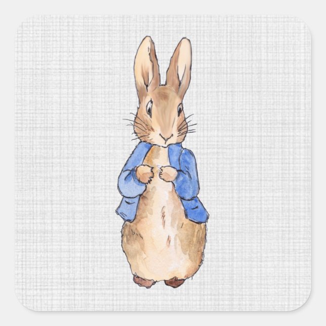 Sticker Carré Lapin classique Bunny veste bleue (Devant)