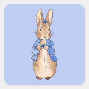 Sticker Carré Lapin classique Bunny veste bleue