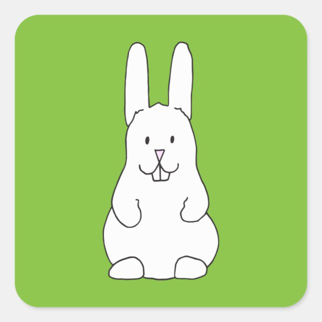 Sticker Carré Lapin de Pâques (Devant)