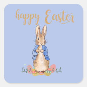 Sticker Carré lapin de Pâques