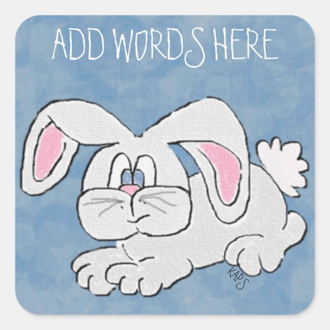 Sticker Carré Lapin Lapin (Devant)