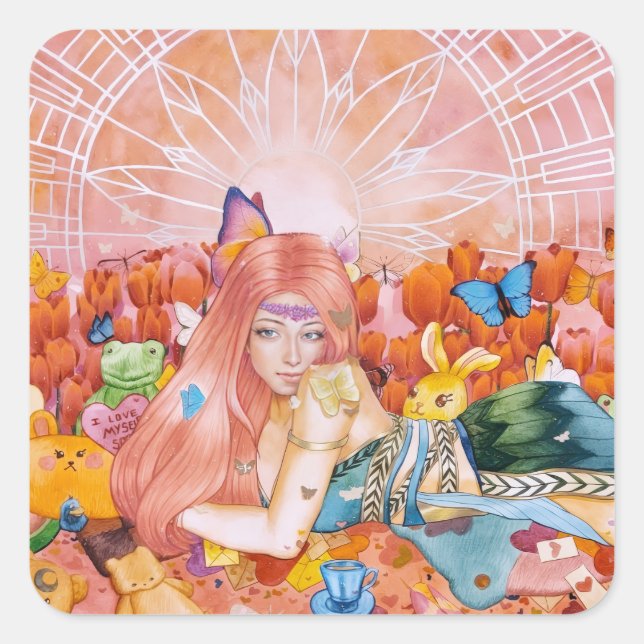 Sticker Carré L'après-midi (Devant)