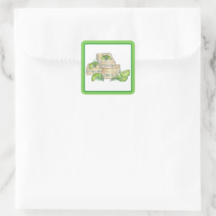 Sticker Carré L'après-midi Tea Party Cucumber Dill Sandwich