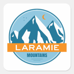 Sticker Carré Laramie Mountains Wyoming Stars Lune
