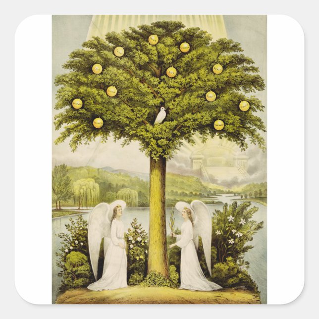 Sticker Carré L'arbre de vie (Devant)