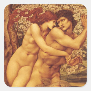 Sticker Carré L'Arbre du Pardon, Sir Edward Coley Burne-Jones