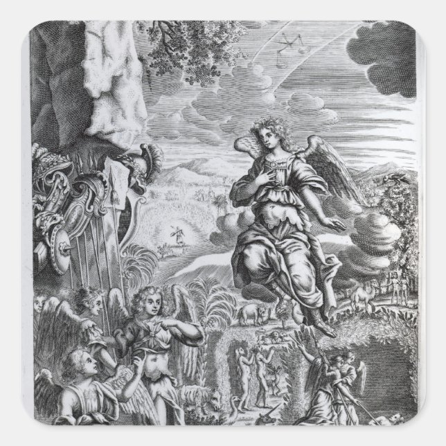 Sticker Carré L'archange Uriel informe Gabriel (Devant)