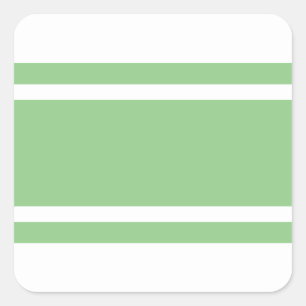 Sticker Carré Large Pastel Sage Green Racing Stripes Sur Blanc