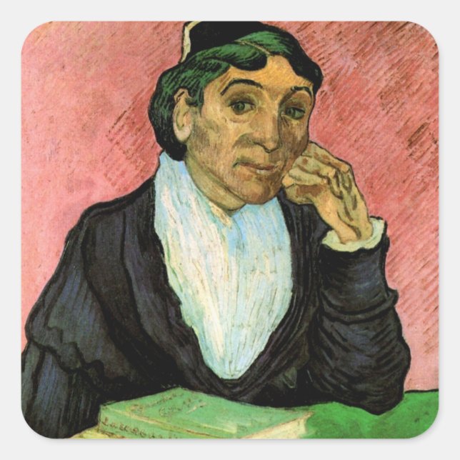 Sticker Carré L'Arlesienne (Madame Ginoux) par Vincent van Gogh (Devant)