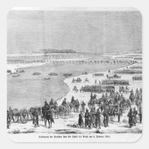 Sticker Carré L'armée prussienne croisant le Shlei chez Arnis