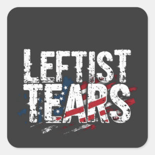 Sticker Carré Larmes de gauche Libéraux Démocrates Kamal Harris