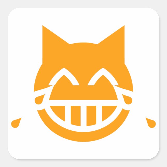 Sticker Carré Larmes de la Joie Chat Emoji (Devant)