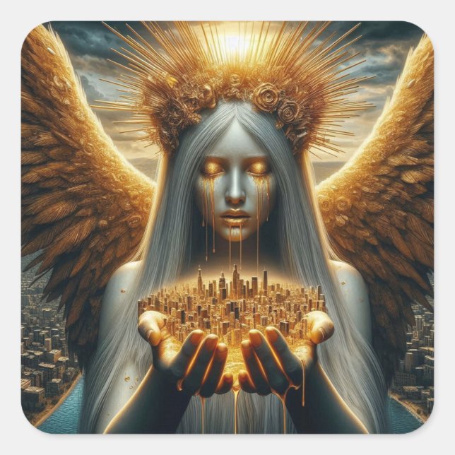 Sticker Carré Larmes pour la Cité des Anges (Devant)