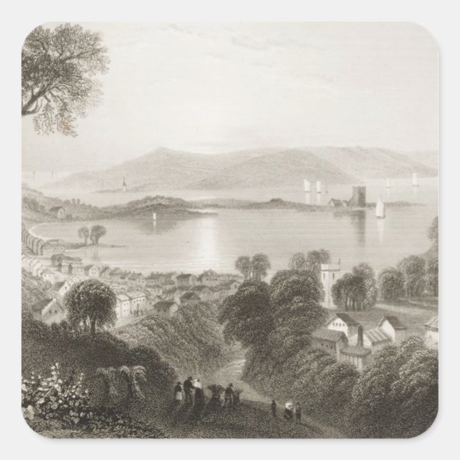 Sticker Carré Larne, County Antrim, Irlande du Nord (Devant)