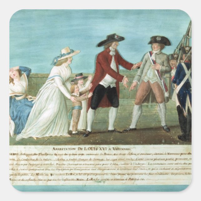 Sticker Carré L'arrestation de Louis XVI et de sa famille (Devant)