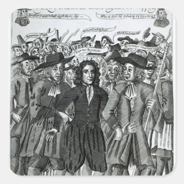Sticker Carré L'arrestation du juge Jeffreys 1689 (Devant)