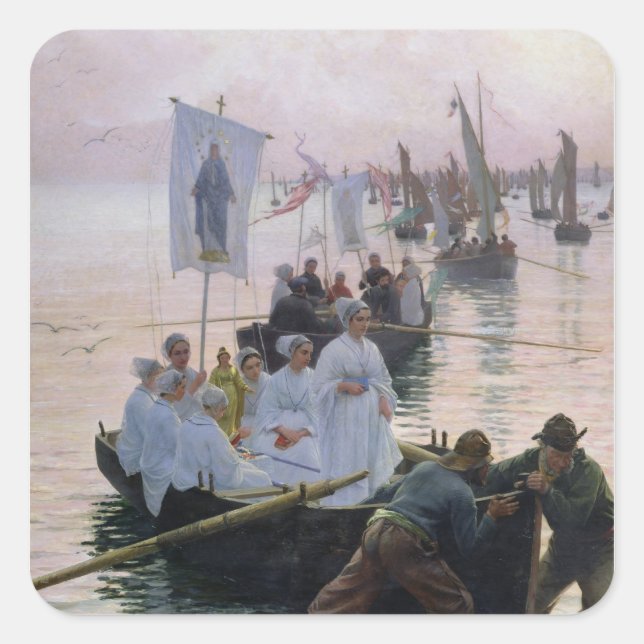 Sticker Carré L'arrivée de la procession de Sainte-Anne (Devant)