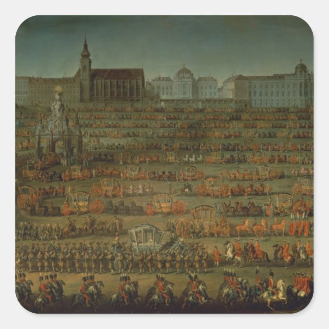 Sticker Carré L'arrivée d'Isabella de Parme (Devant)