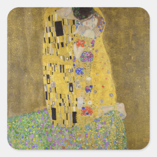 Sticker Carré L'art de la peinture Kiss de Gustav Klimt