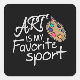 Sticker Carré L'art est mon sport favori