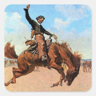 Sticker Carré L'art occidental de Frederic Remington « The Buck 