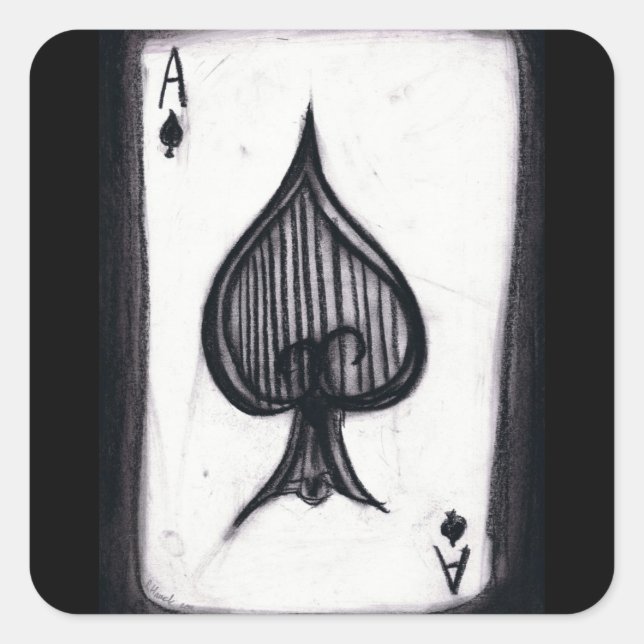 Sticker Carré L'as des pique (Devant)