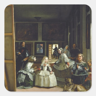 Sticker Carré Las Meninas ou la famille de Philip IV, c.1656