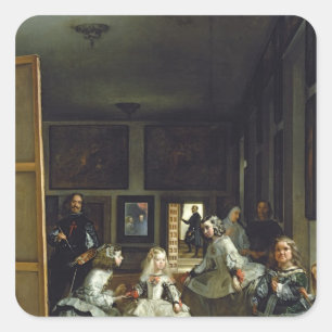 Sticker Carré Las Meninas ou la famille de Philip IV, c.1656 2