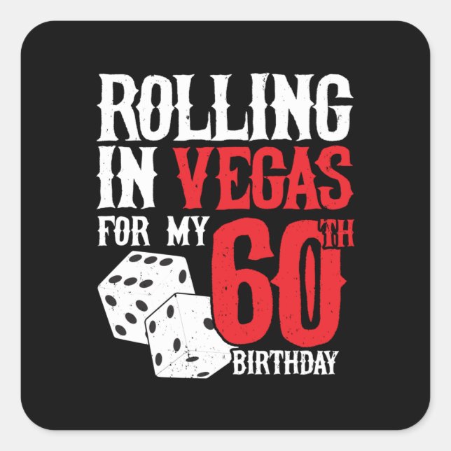 Sticker Carré Las Vegas 60th Birthday Party (Devant)