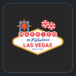 Sticker Carré Las Vegas Mariage - Couple marié à Las Vegas<br><div class="desc">Vous planifiez une soirée de bachelorette Vegas ou vous mariez à Vegas ? Ce design mariage Vegas est parfait pour une réception ou une lune de miel à Vegas ! Tournez-vous sur la piste de Las Vegas, jouez au casino ou buvez au bord de la piscine dans un club de...</div>