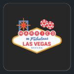 Sticker Carré Las Vegas Mariage - Couple marié à Las Vegas<br><div class="desc">Vous planifiez une soirée de bachelorette Vegas ou vous mariez à Vegas ? Ce design mariage Vegas est parfait pour une réception ou une lune de miel à Vegas ! Tournez-vous sur la piste de Las Vegas, jouez au casino ou buvez au bord de la piscine dans un club de...</div>
